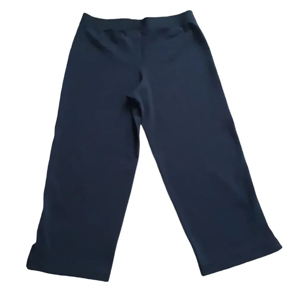 Adidas Y2K Yoga Pants Cropped Wide Leg Vintage 2010 Size Large - Picture 2 of 5